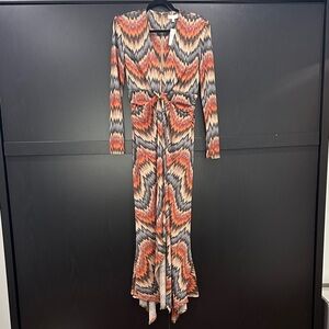 Ronny Kobo Multicolor Zigzag Chic Maxi Dress